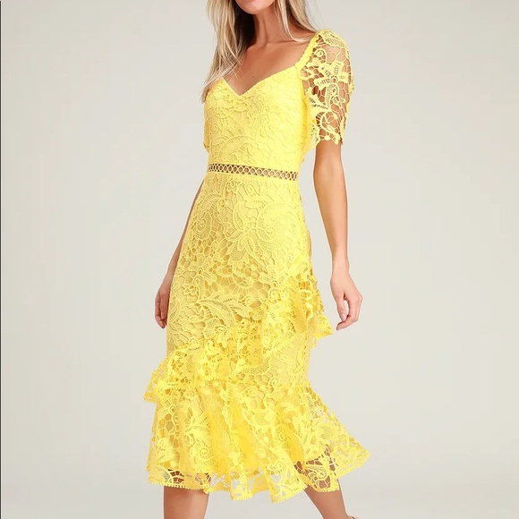 lulus yellow midi dress